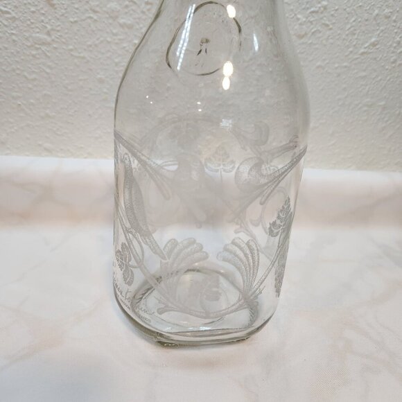 VTG 1988 Norman Kosarin Paul Masson Etched Glass Bird Vine Wine Carafe‎ Decanter - Picture 4 of 8